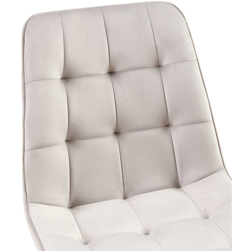 Chaise moderne capitonnée en Velours Gris Métal Noir Lorveth - 3