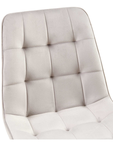 Chaise moderne capitonnée en Velours Gris Métal Noir Lorveth - 3