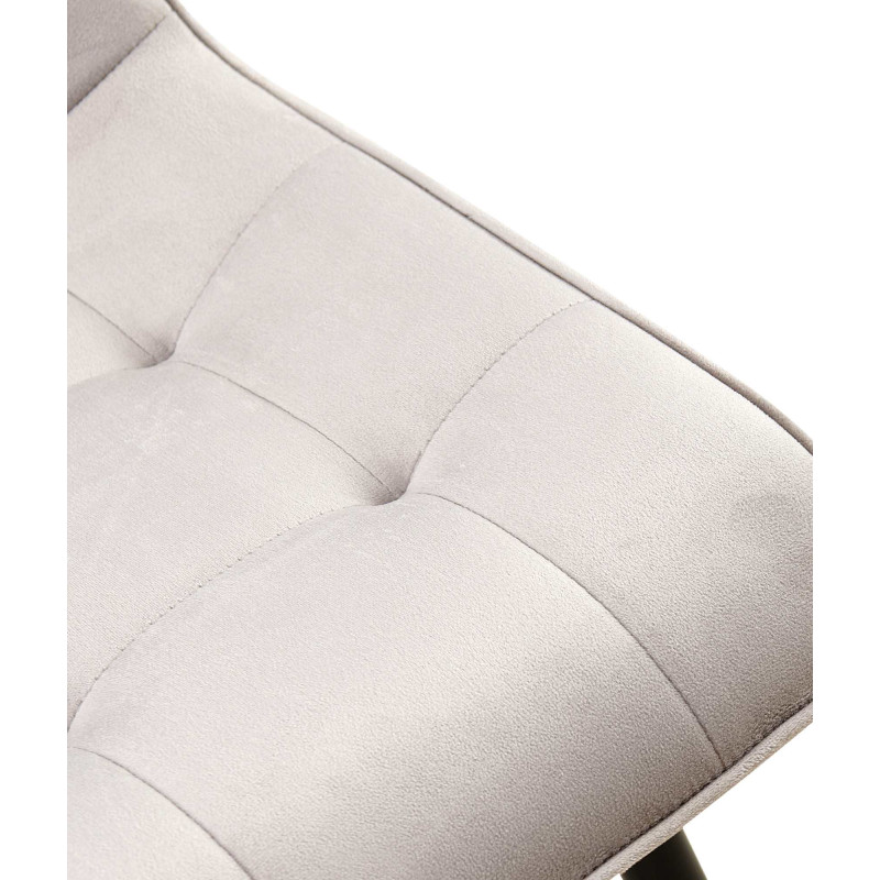 Chaise moderne capitonnée en Velours Gris Métal Noir Lorveth - 4