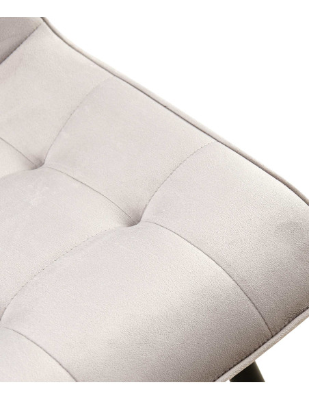 Chaise moderne capitonnée en Velours Gris Métal Noir Lorveth - 4