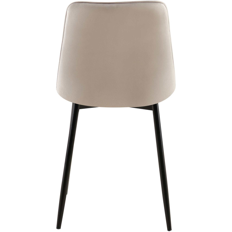 Chaise moderne capitonnée en Velours Gris Métal Noir Lorveth - 5