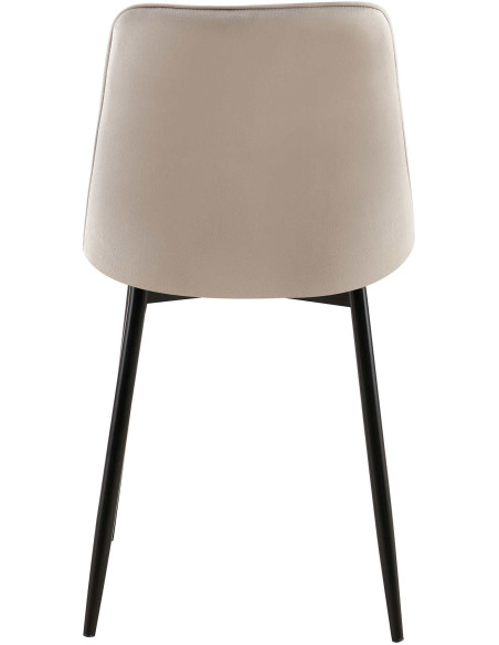 Chaise moderne capitonnée en Velours Gris Métal Noir Lorveth - 5