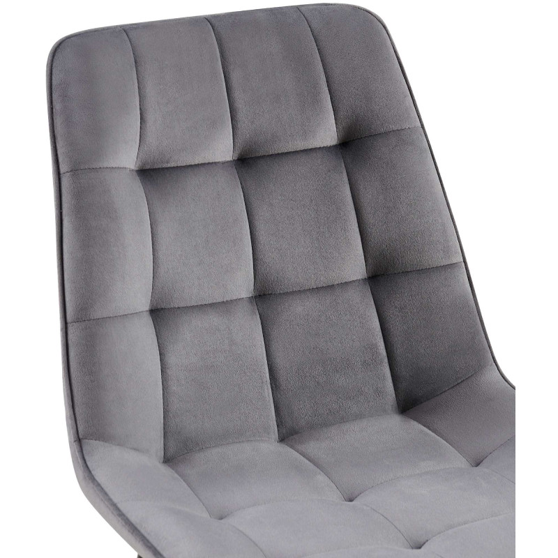 Chaise moderne capitonnée en Velours Gris foncé Métal Noir Lorveth - 3