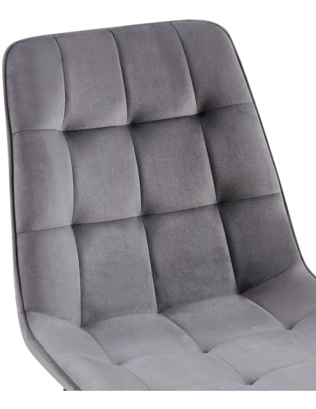 Chaise moderne capitonnée en Velours Gris foncé Métal Noir Lorveth - 3