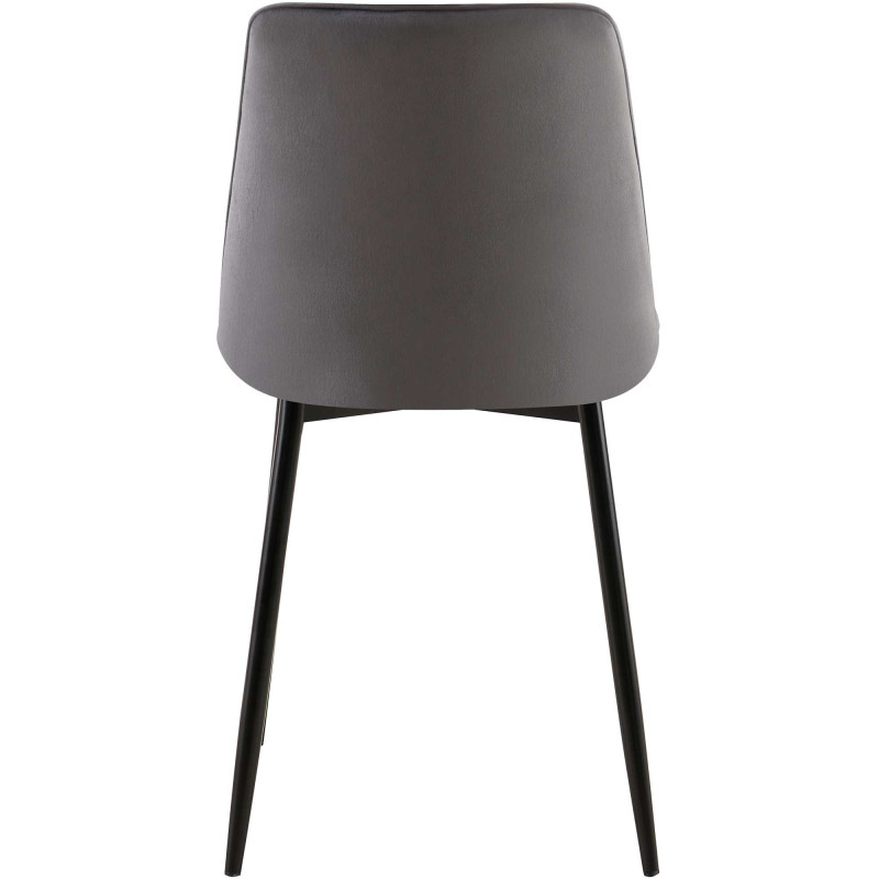 Chaise moderne capitonnée en Velours Gris foncé Métal Noir Lorveth - 5