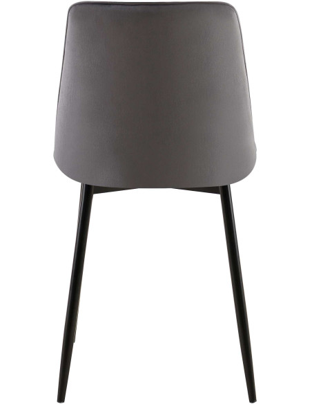 Chaise moderne capitonnée en Velours Gris foncé Métal Noir Lorveth - 5
