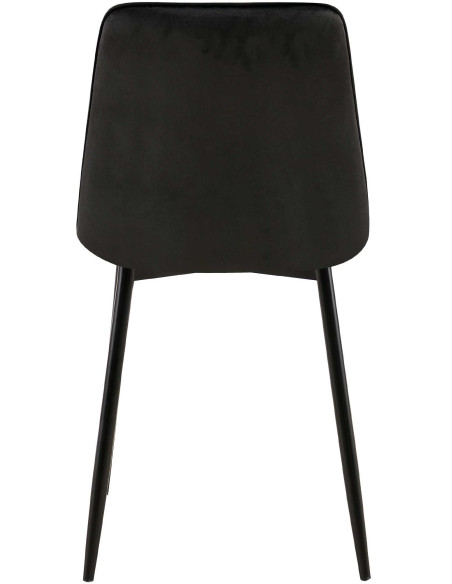 Chaise moderne capitonnée en Velours Noir Métal Noir Lorveth - 5