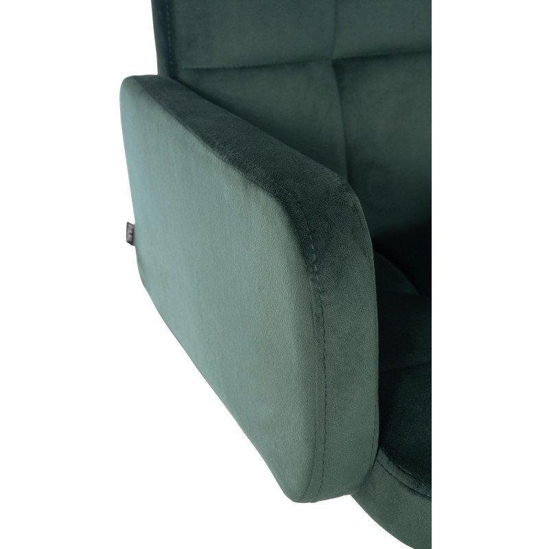 Tabouret de bar moderne chic en Velours Vert foncé Métal Blanc Roman - 3
