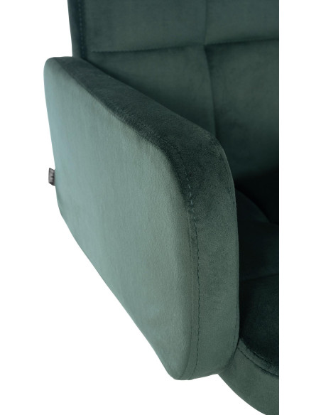 Tabouret de bar moderne chic en Velours Vert foncé Métal Blanc Roman - 3