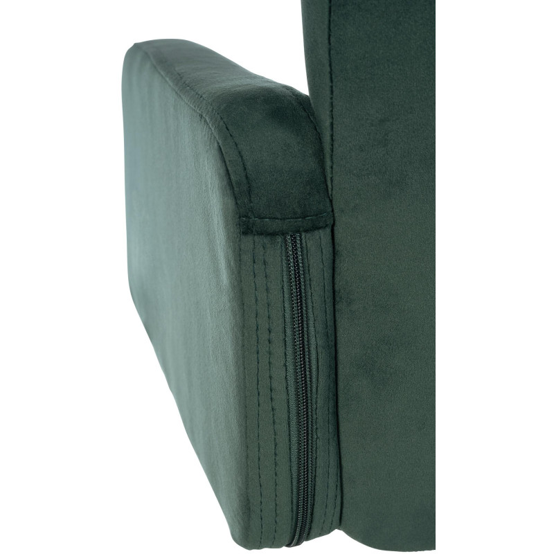 Tabouret de bar moderne chic en Velours Vert foncé Métal Blanc Roman - 4