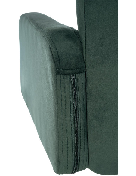 Tabouret de bar moderne chic en Velours Vert foncé Métal Blanc Roman - 4