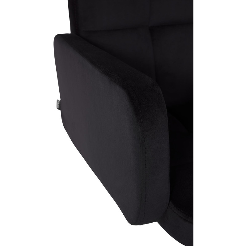 Tabouret de bar moderne chic en Velours Noir Métal Blanc Roman - 5