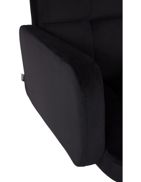 Tabouret de bar moderne chic en Velours Noir Métal Blanc Roman - 5