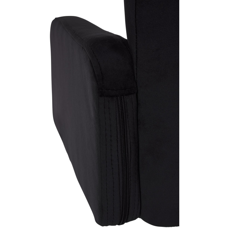 Tabouret de bar moderne chic en Velours Noir Métal Blanc Roman - 4