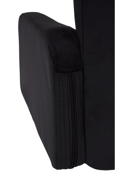 Tabouret de bar moderne chic en Velours Noir Métal Blanc Roman - 4