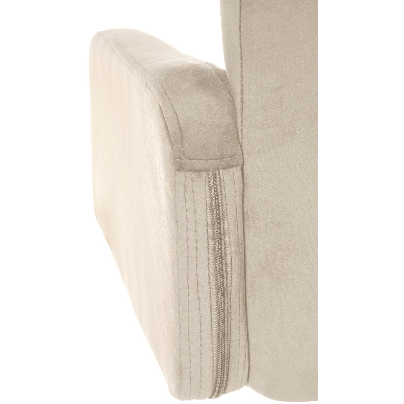 Tabouret de bar moderne chic en Velours Blanc crème Métal Blanc Roman - 4