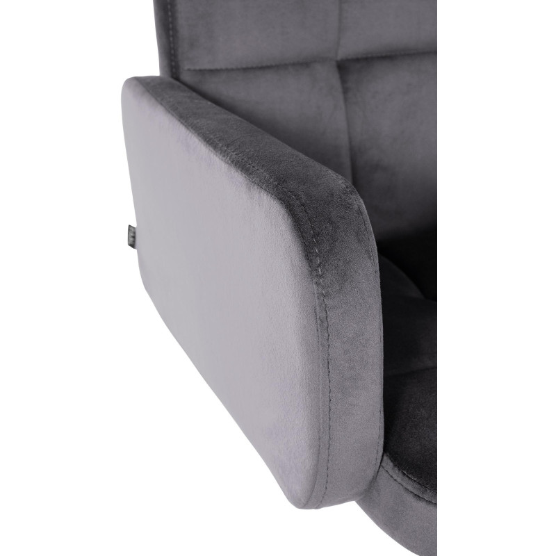 Tabouret de bar moderne chic en Velours Gris foncé Métal Blanc Roman - 3