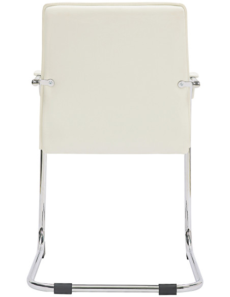 Fauteuil de table moderne en Polyuréthane Blanc Métal Argenté Velya - 4