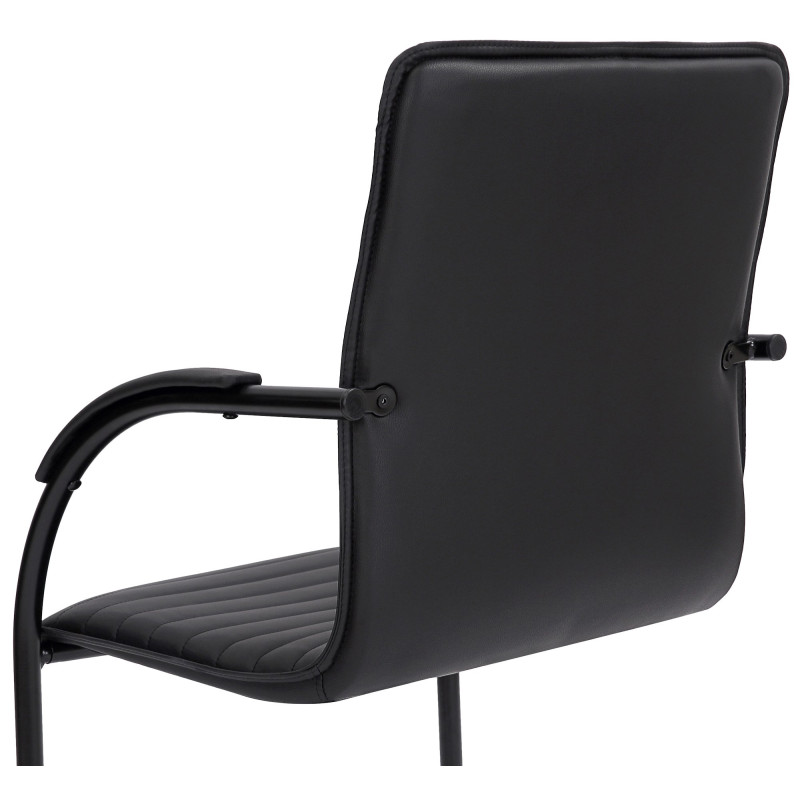 Fauteuil de table moderne en Polyuréthane Noir Métal Noir Velya - 5