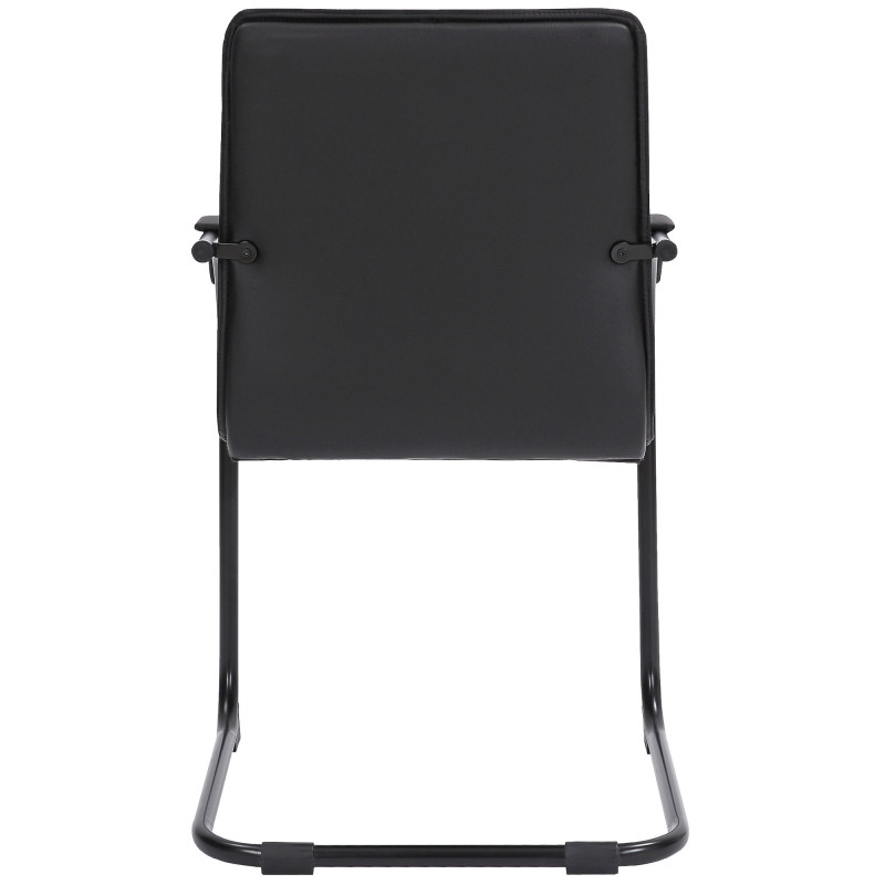 Fauteuil de table moderne en Polyuréthane Noir Métal Noir Velya - 4