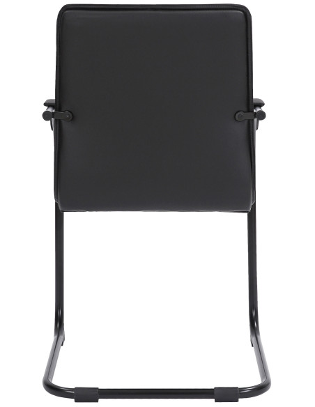 Fauteuil de table moderne en Polyuréthane Noir Métal Noir Velya - 4