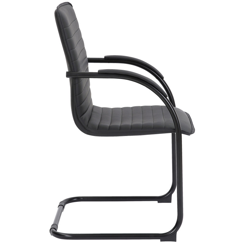 Fauteuil de table moderne en Polyuréthane Noir Métal Noir Velya - 3