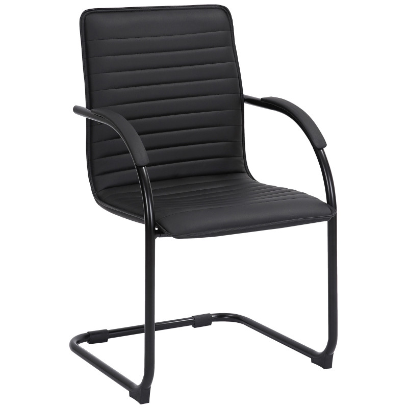 Fauteuil de table moderne en Polyuréthane Noir Métal Noir Velya - 1