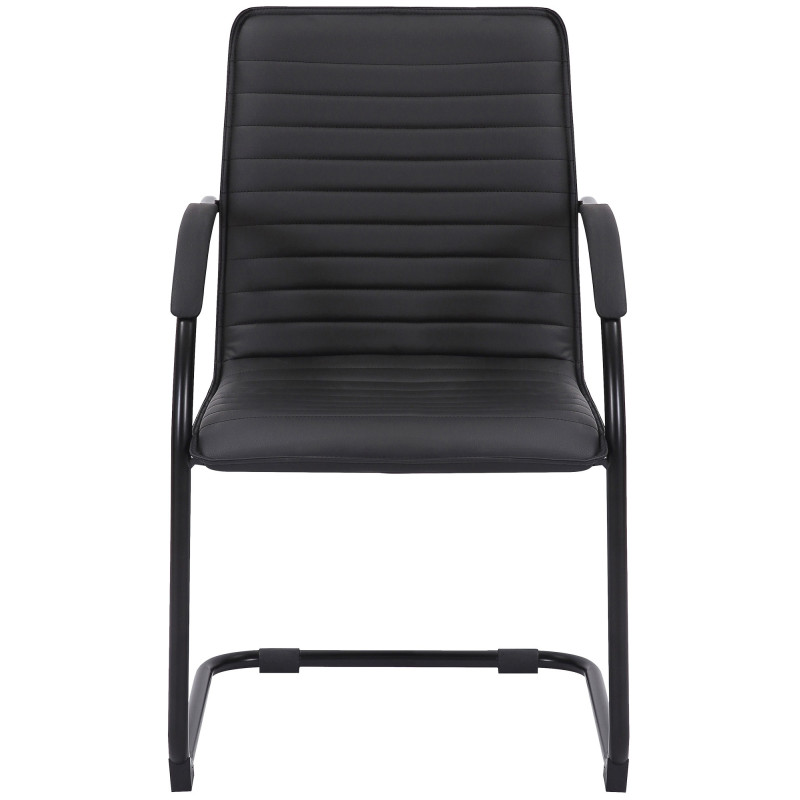 Fauteuil de table moderne en Polyuréthane Noir Métal Noir Velya - 2