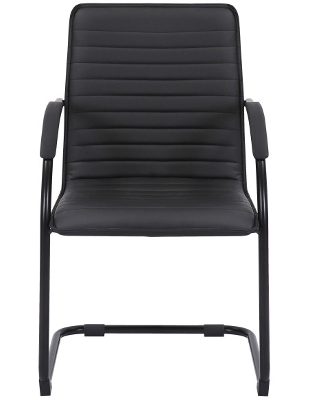 Fauteuil de table moderne en Polyuréthane Noir Métal Noir Velya - 2