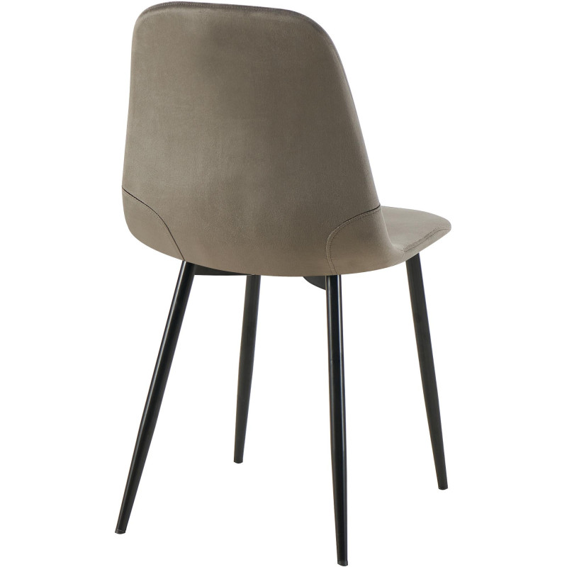 Chaise moderne en Velours Anthracite Métal Noir Ivina - 3