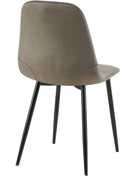 Chaise moderne en Velours Anthracite Métal Noir Ivina - 3