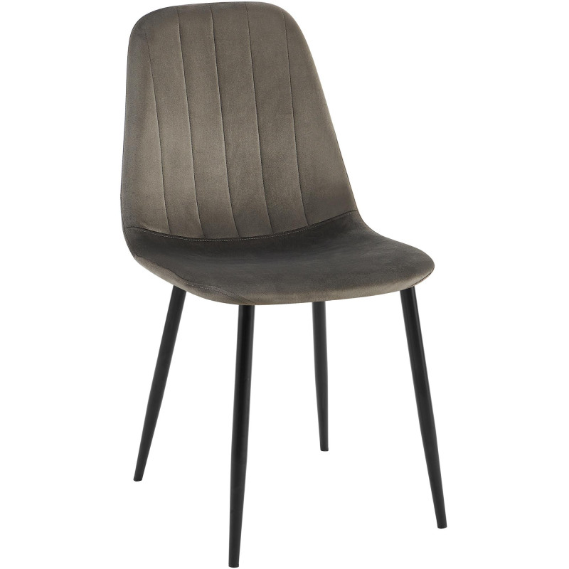 Chaise moderne en Velours Anthracite Métal Noir Ivina - 1