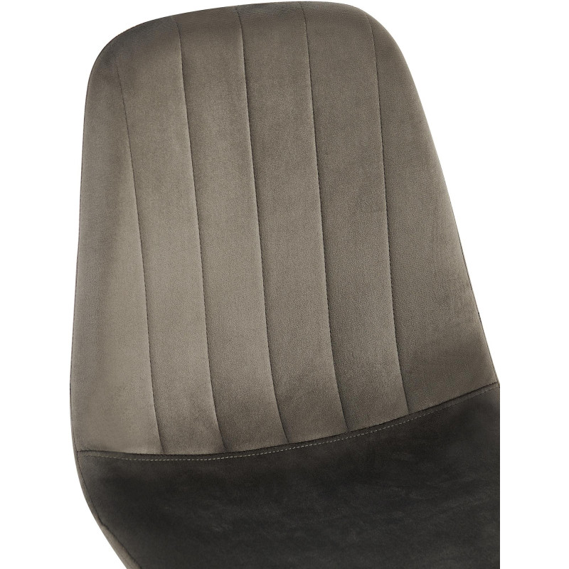 Chaise moderne en Velours Anthracite Métal Noir Ivina - 5