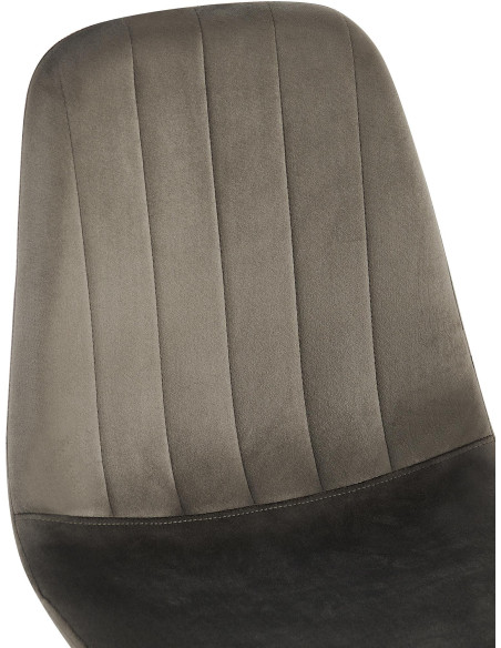 Chaise moderne en Velours Anthracite Métal Noir Ivina - 5