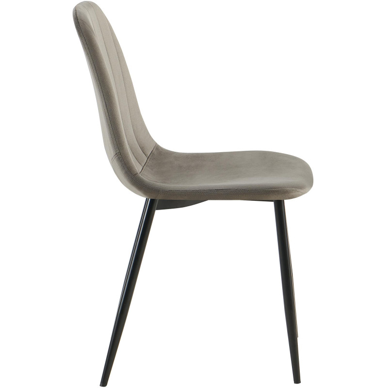 Chaise moderne en Velours Anthracite Métal Noir Ivina - 2