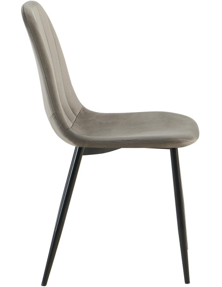 Chaise moderne en Velours Anthracite Métal Noir Ivina - 2