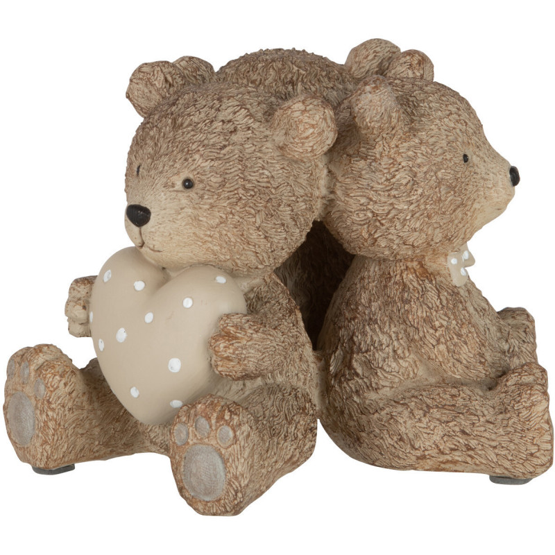 Statuette déco 3 oursons Hauteur 11 cm en Résine Marron clair Teddy - 1