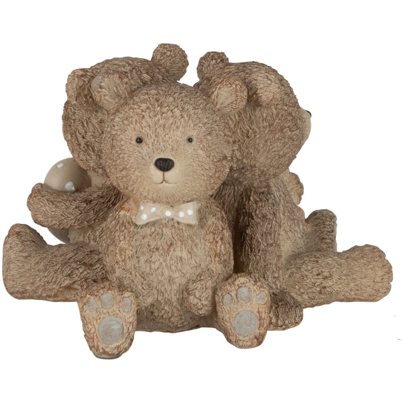 Statuette déco 3 oursons Hauteur 11 cm en Résine Marron clair Teddy - 2