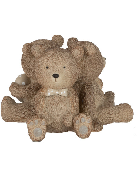 Statuette déco 3 oursons Hauteur 11 cm en Résine Marron clair Teddy - 2