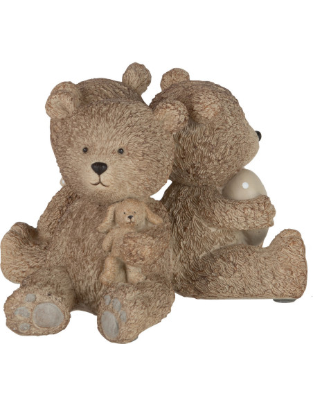 Statuette déco 3 oursons Hauteur 11 cm en Résine Marron clair Teddy - 3