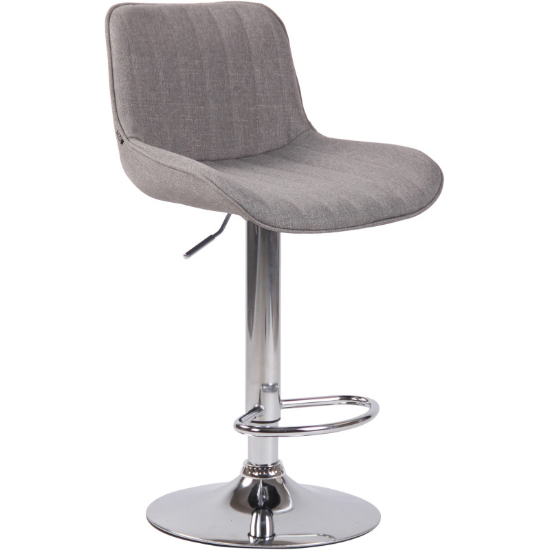 Tabouret de bar Avec dossier Nelson en Polyester Gris Métal Chromé - 1