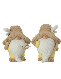 Statuettes déco Lutins Papillons Hauteur 11 cm en Résine Blanc Beige Jaune Othila (Lot de 2) - 1