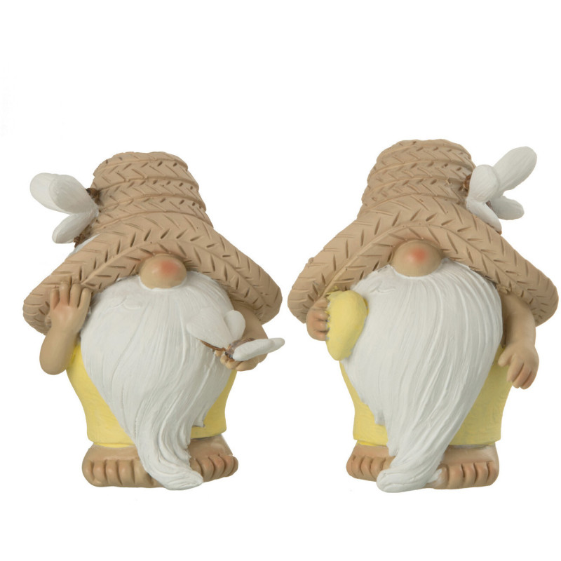 Statuettes déco Lutins Papillons Hauteur 11 cm en Résine Blanc Beige Jaune Othila (Lot de 2) - 1