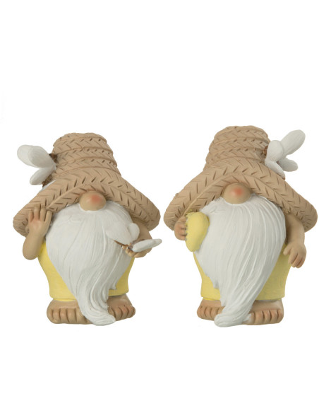 Statuettes déco Lutins Papillons Hauteur 11 cm en Résine Blanc Beige Jaune Othila (Lot de 2) - 1