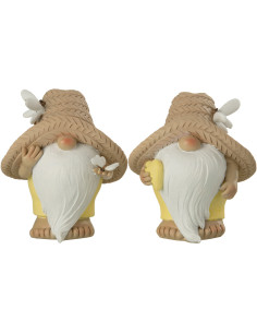 Statuettes déco Lutins Papillons Hauteur 15 cm en Résine Blanc Beige Jaune Othila (Lot de 2) - 1