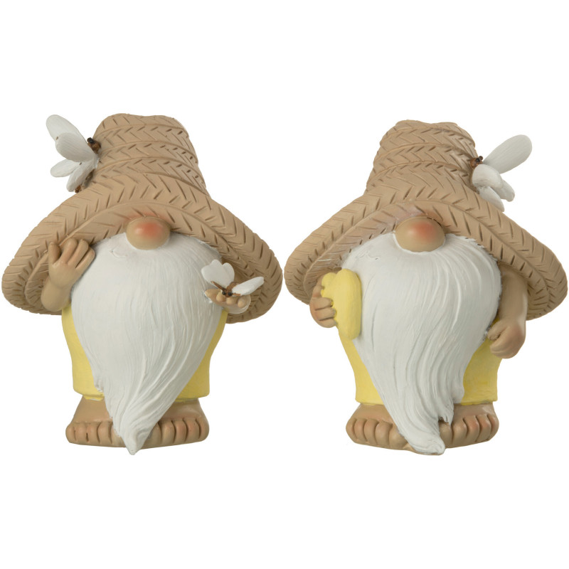 Statuettes déco Lutins Papillons Hauteur 15 cm en Résine Blanc Beige Jaune Othila (Lot de 2) - 1