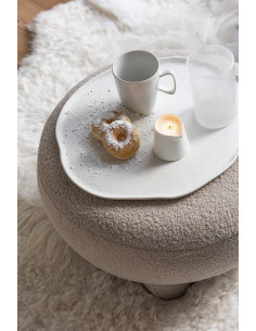 Plateau déco moderne organique 21x18 en Métal Blanc Serys - 1 2