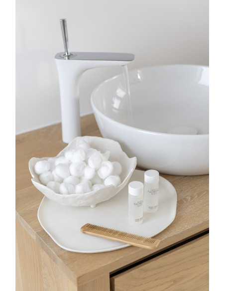 Plateau déco moderne organique 21x18 en Métal Blanc Serys - 3