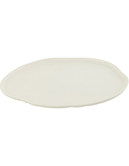 Plateau déco moderne organique 29x26 en Métal Blanc Serys - 1