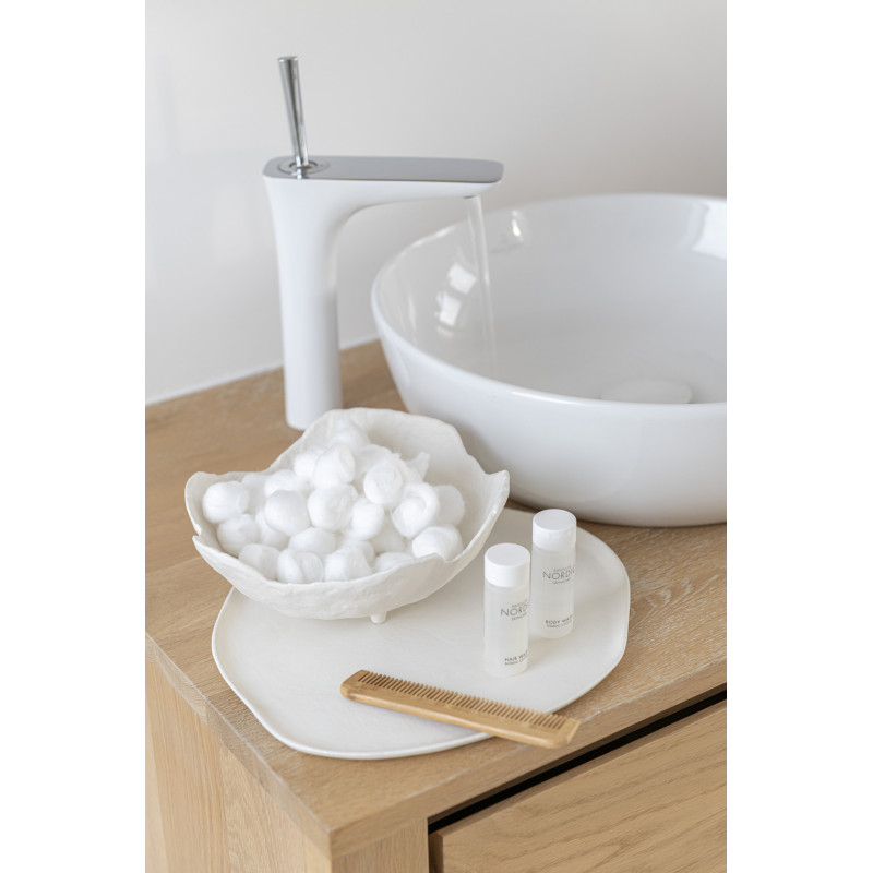 Plateau déco moderne organique 29x26 en Métal Blanc Serys - 3